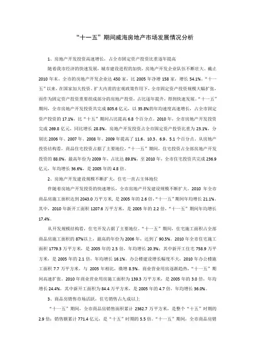 威海市房地产市场发展情况分析