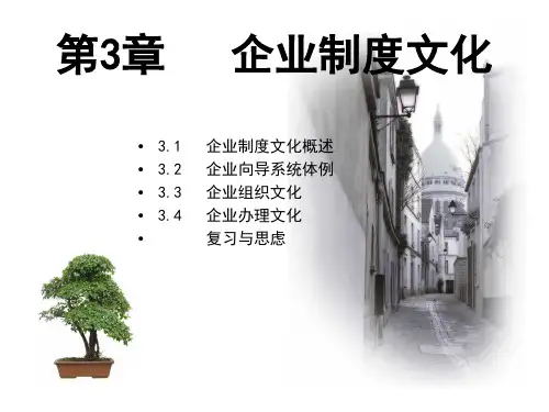 第四章企业制度、物质和精神文化