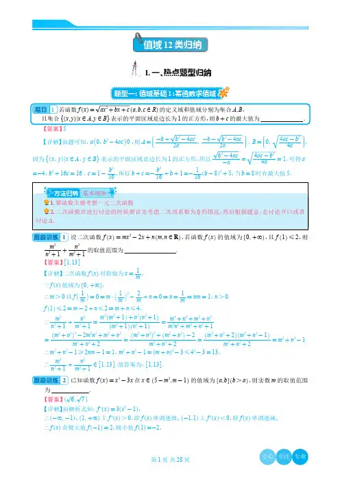 值域12种归纳(解析版)