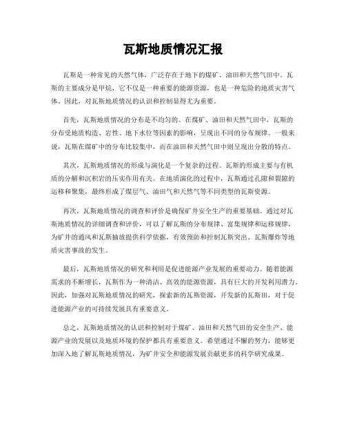瓦斯地质情况汇报