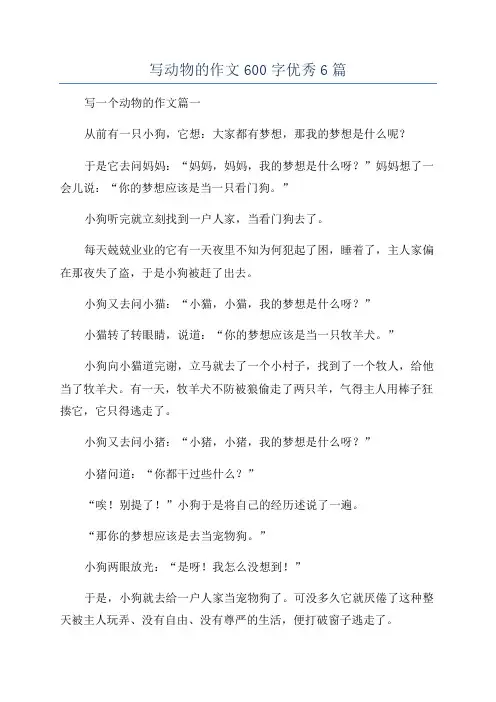 写动物的作文600字优秀6篇