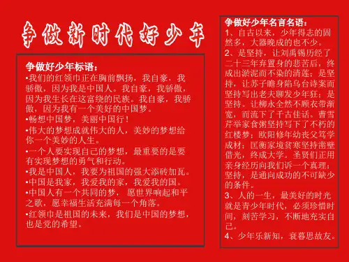 争做好少年手抄报内容