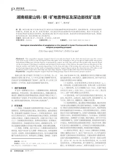 湖南杨家山钨(铜)矿地质特征及深边部找矿远景