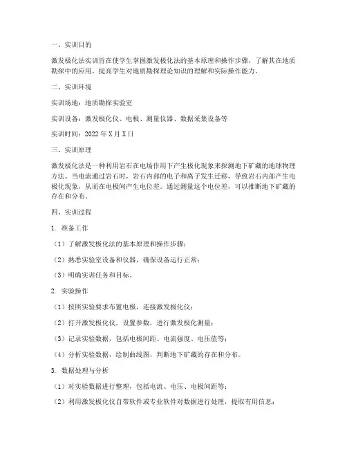 激发极化法实训报告