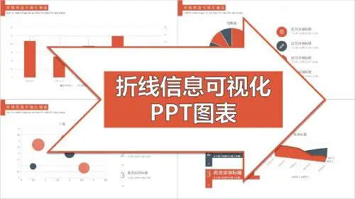 橘色色彩折线信息可视化PPT图表