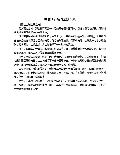 看丽江古城的全景作文