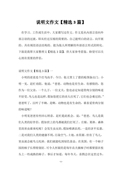 说明文作文【3篇】