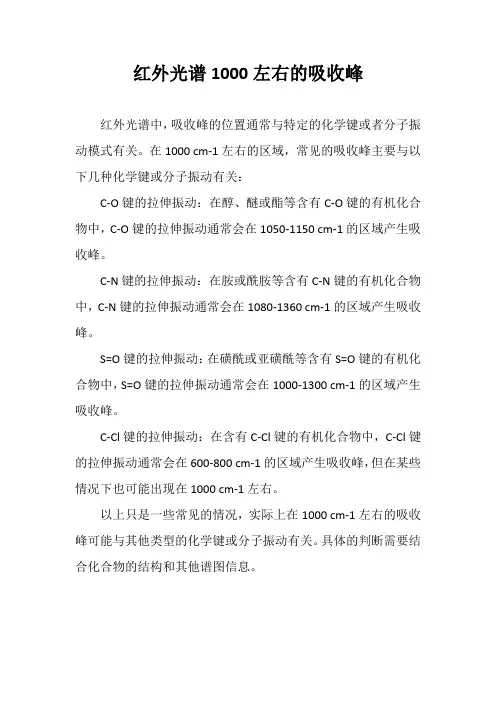 红外光谱1000左右的吸收峰