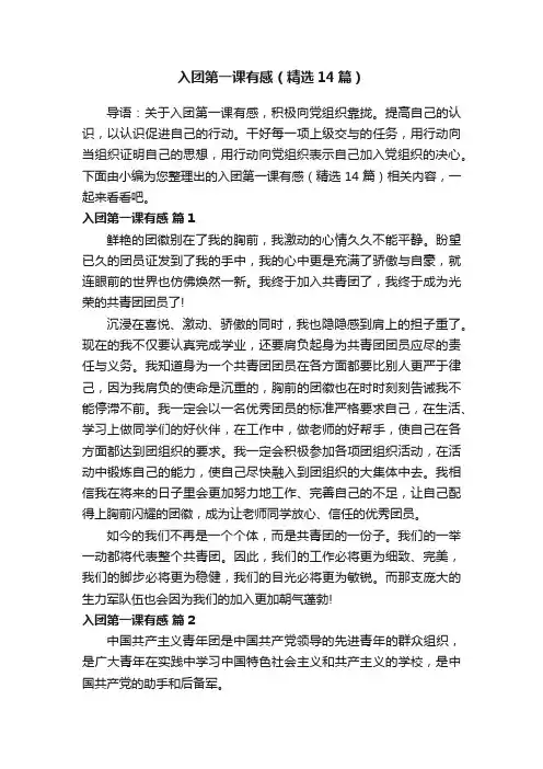入团第一课有感（精选14篇）