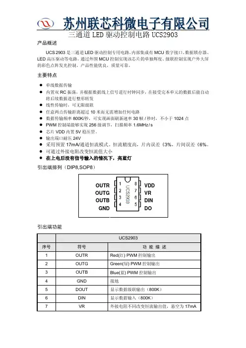 UCS2903三通道LED驱动IC