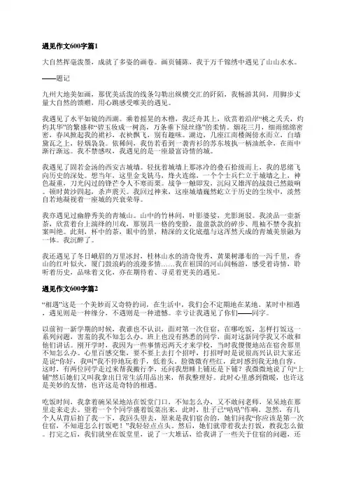 遇见作文600字8篇