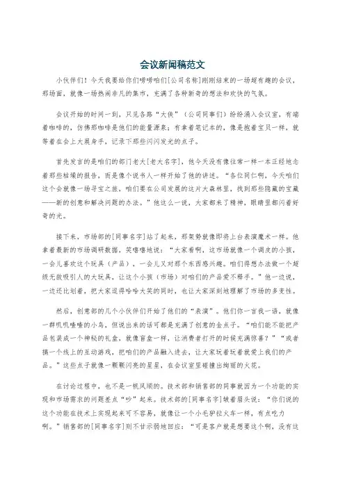 会议 新闻稿范文