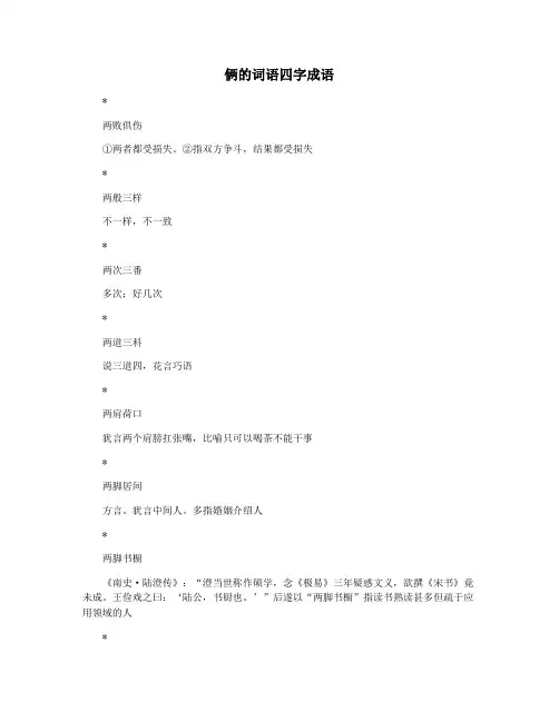 俩的词语四字成语