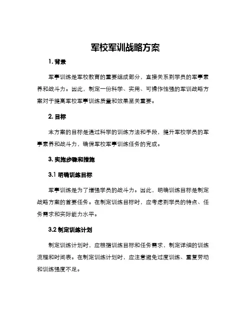 军校军训战略方案