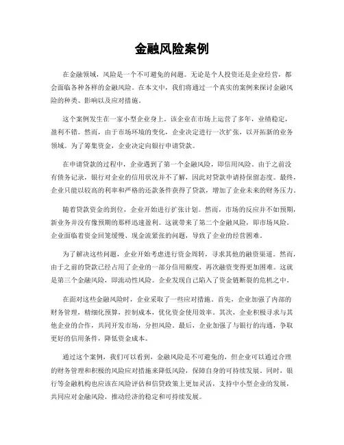 金融风险案例