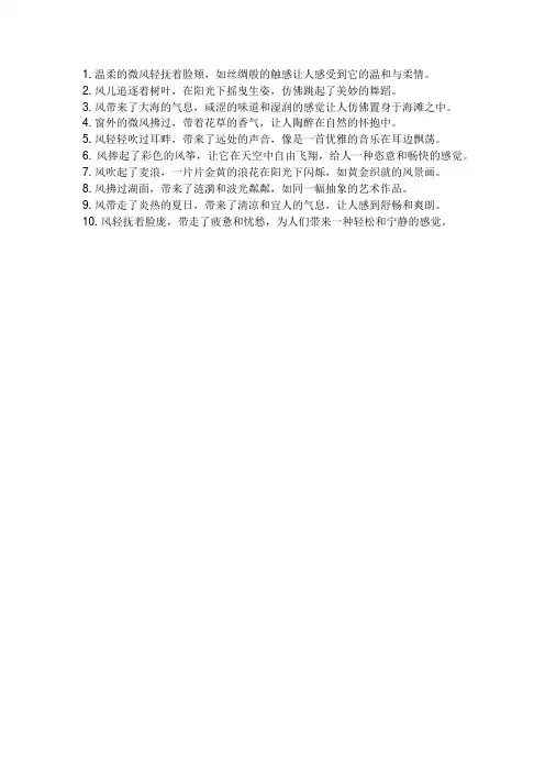 感受风的优美句子