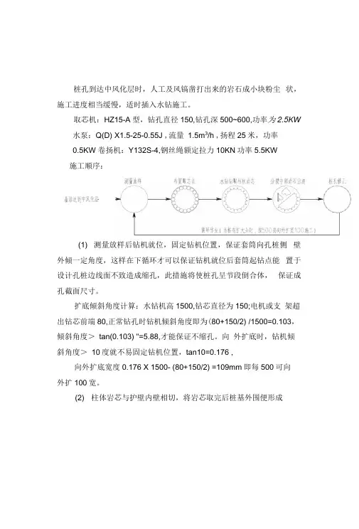 人工挖孔桩水钻施工方案