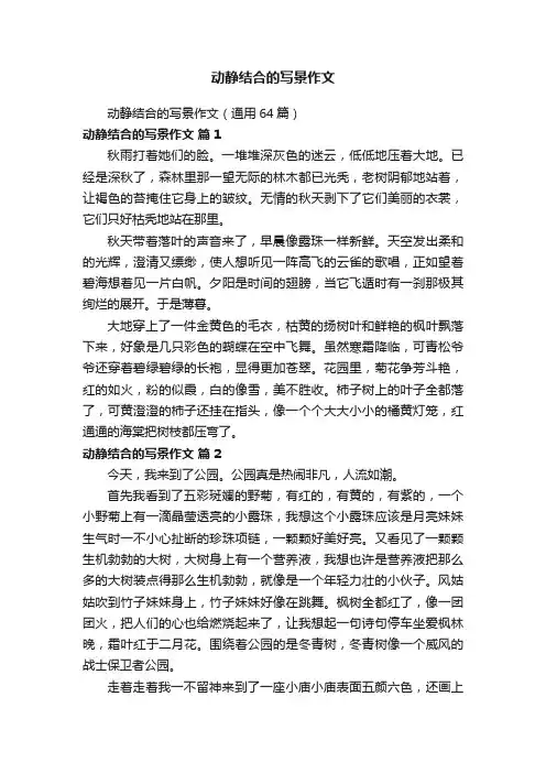 动静结合的写景作文（通用64篇）