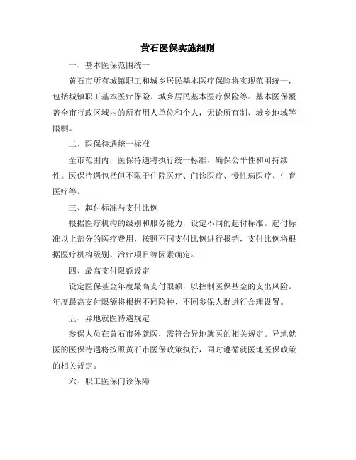 黄石医保实施细则