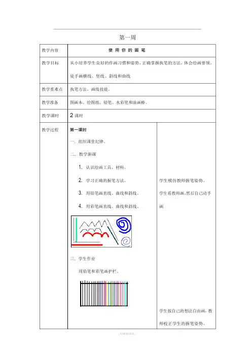 聋校一年级美工教案