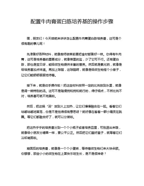 配置牛肉膏蛋白胨培养基的操作步骤