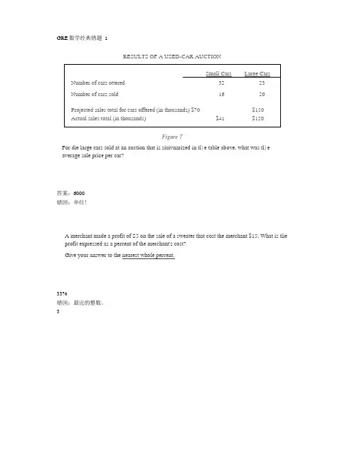 GRE数学经典错题解析