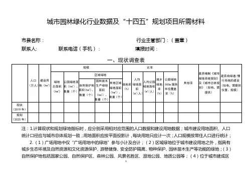 城市照明行业数据及“十四五”规划项目所需材料