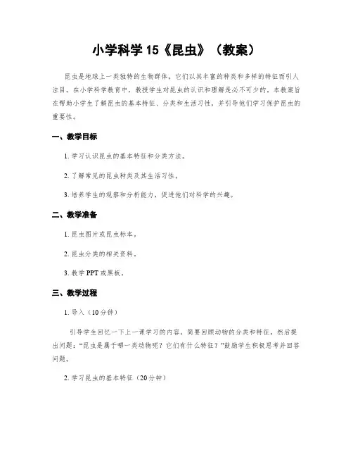 小学科学15《昆虫》(教案)