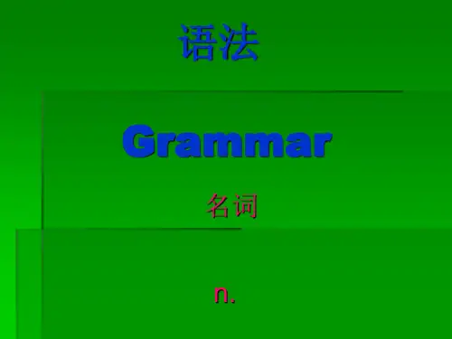 初中英语语法名词(共27张PPT)