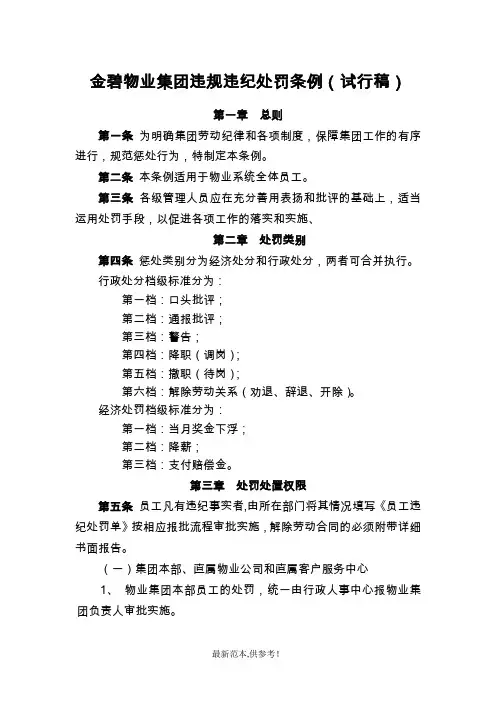 违规违纪处罚条例