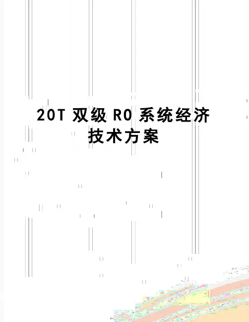 【精品】20T双级RO系统经济技术方案