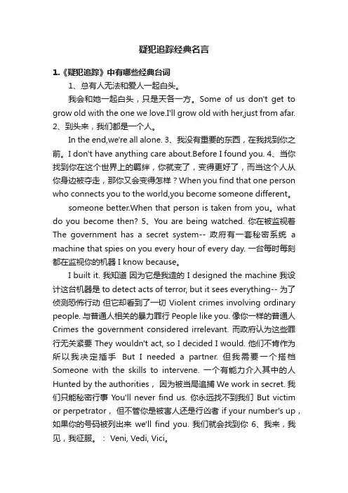 疑犯追踪经典名言