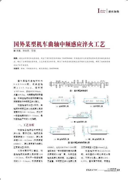 国外某型机车曲轴中频感应淬火工艺