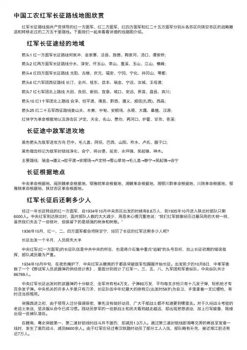 中国工农红军长征路线地图欣赏