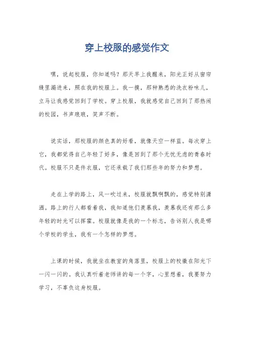 穿上校服的感觉作文
