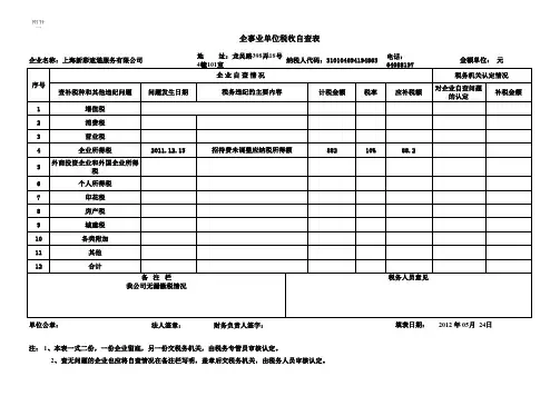 企业税收自查表