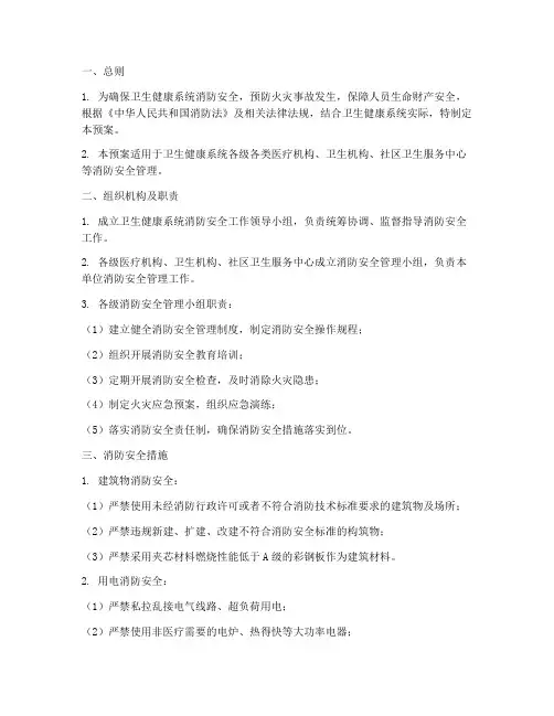卫生健康系统消防安全预案