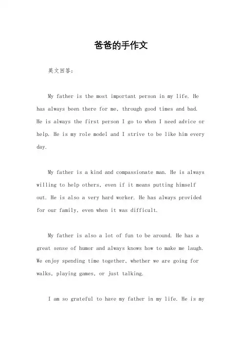 爸爸的手作文