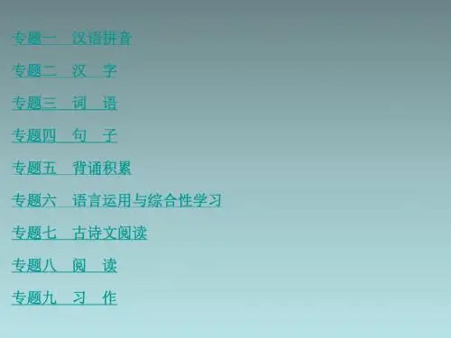 小学语文毕业升学考试系统总复习全套PPT课件