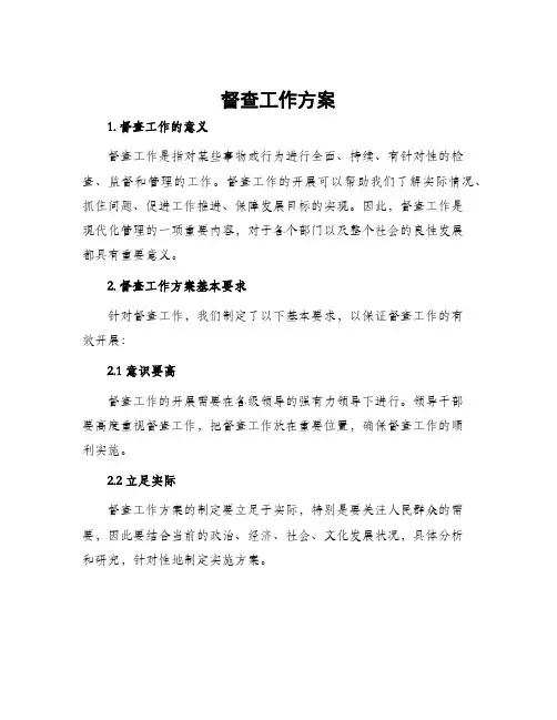 督查工作方案