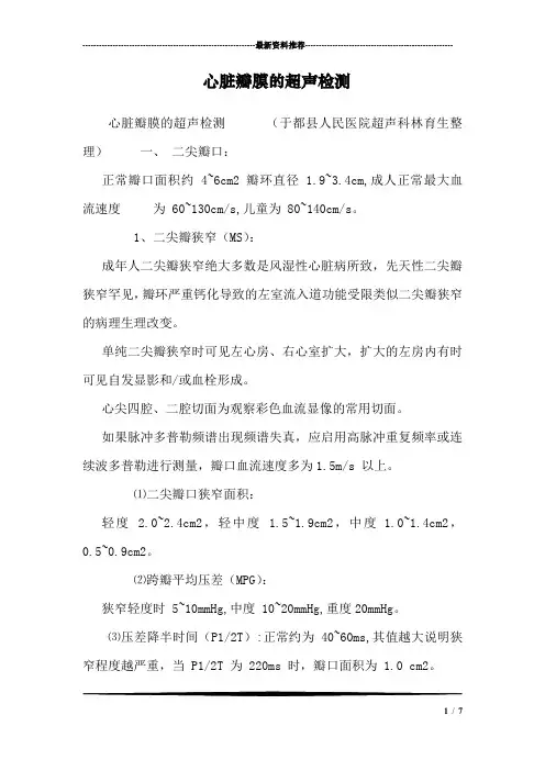 心脏瓣膜的超声检测