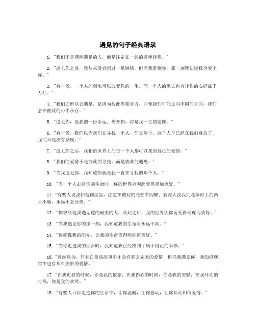 遇见的句子经典语录