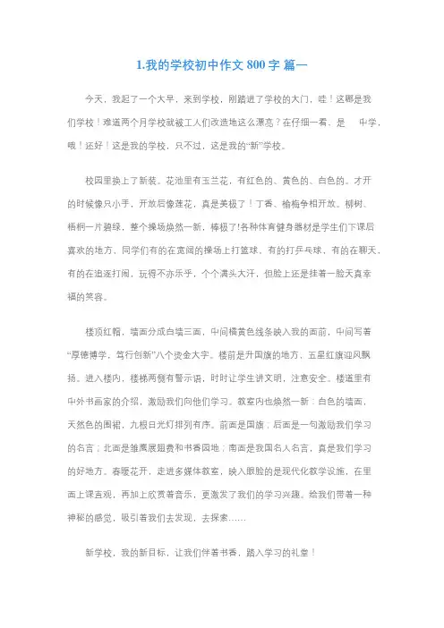 我的校园作文800字初一