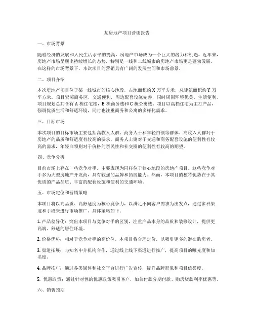 某房地产项目营销报告
