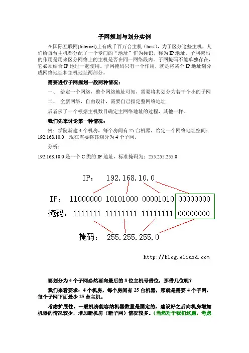 子网规划与划分实例