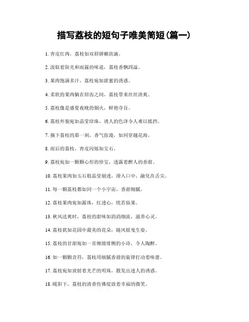 描写荔枝的短句子唯美简短(精选2篇)