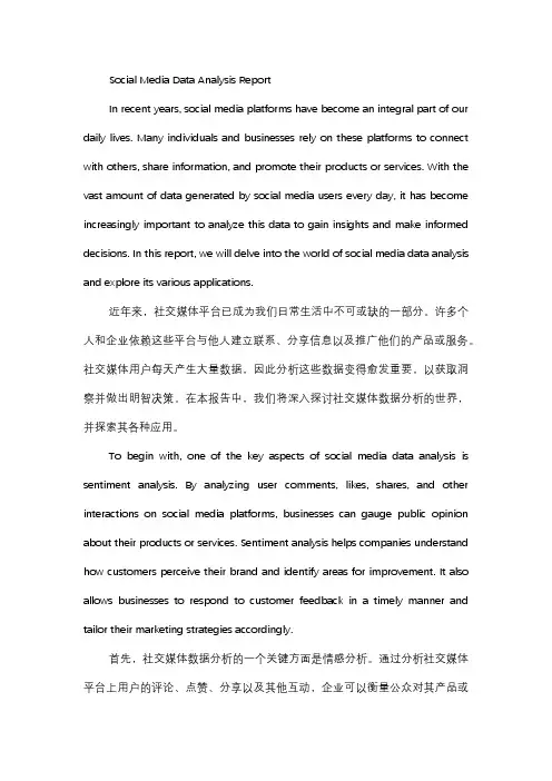  社交媒体数据分析报告