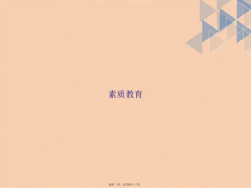 素质教育讲课文档
