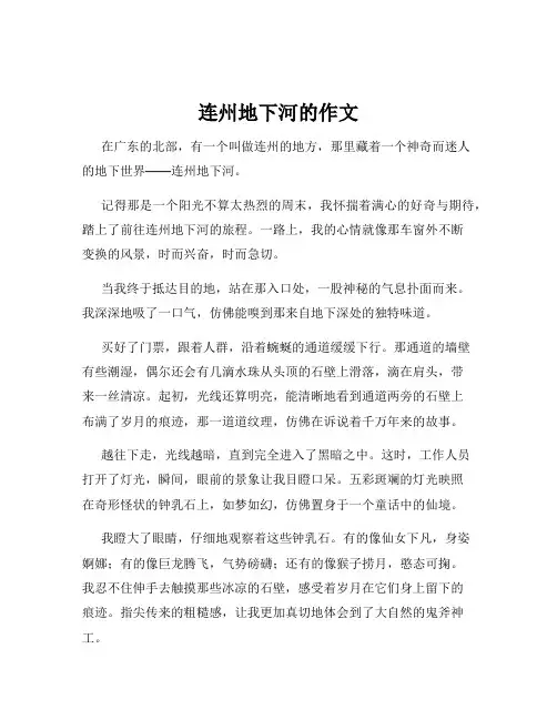 连州地下河的作文