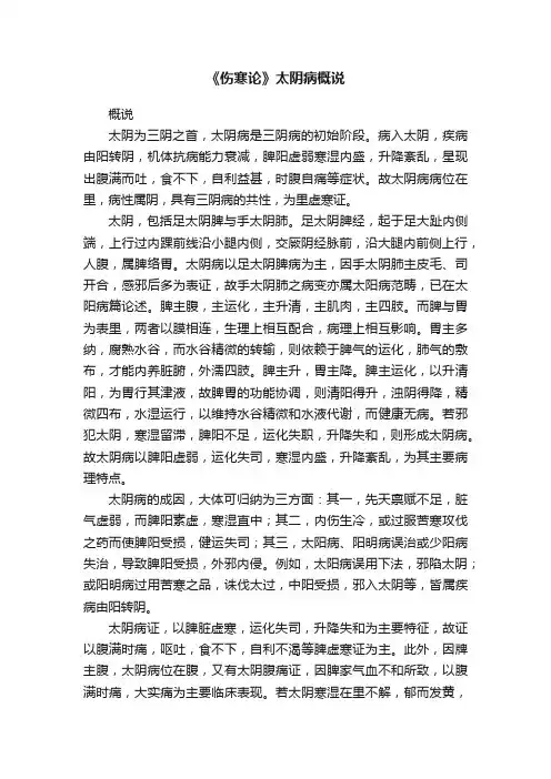 《伤寒论》太阴病概说